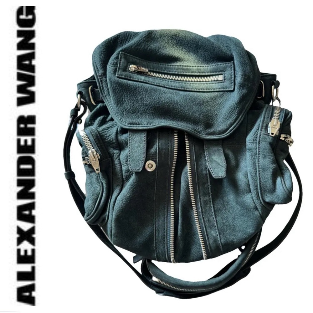 Alexander Wang Supple Lambskin Marti Convertible Moto Backpack Bag turquoise